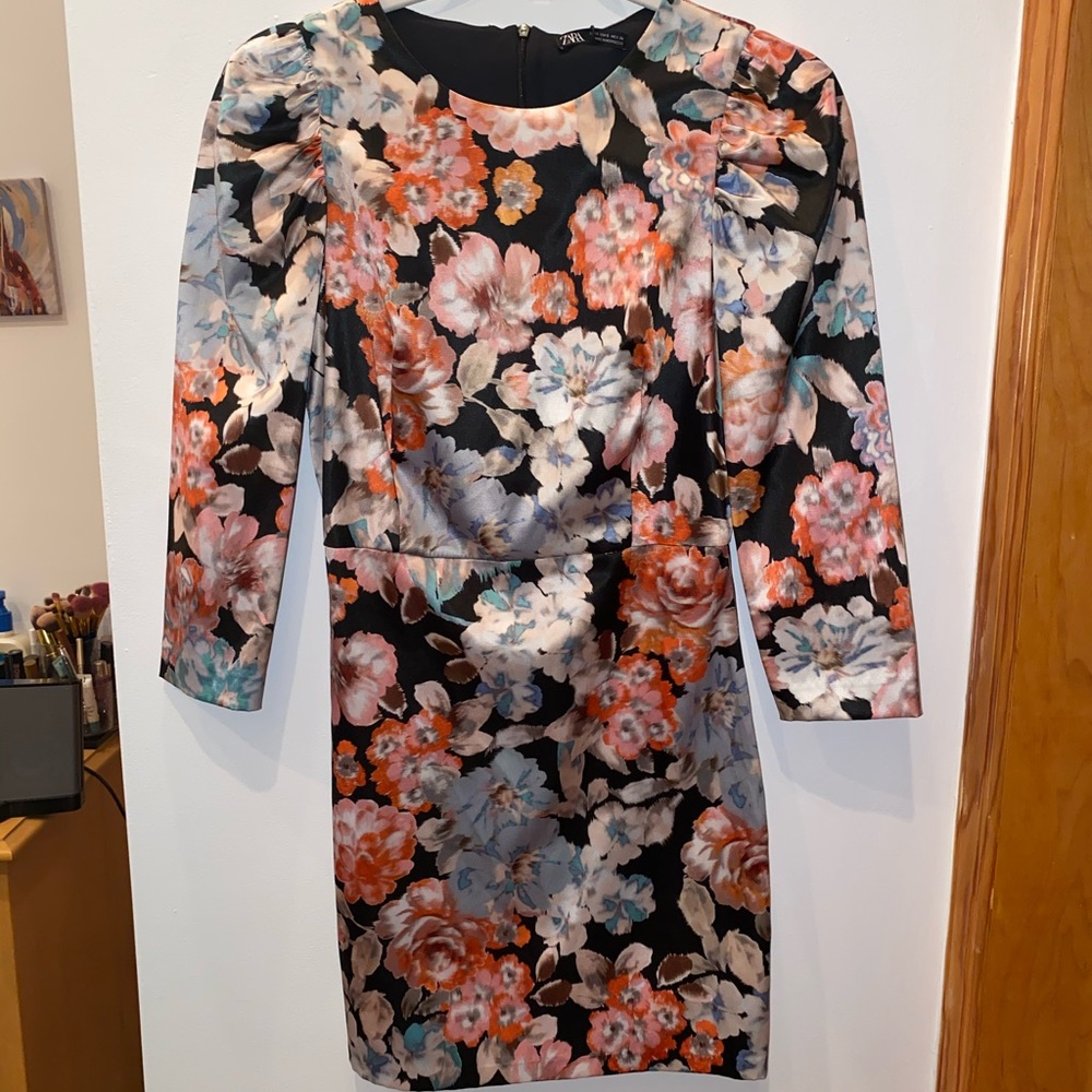 NWT Satin Floral Mini Dress